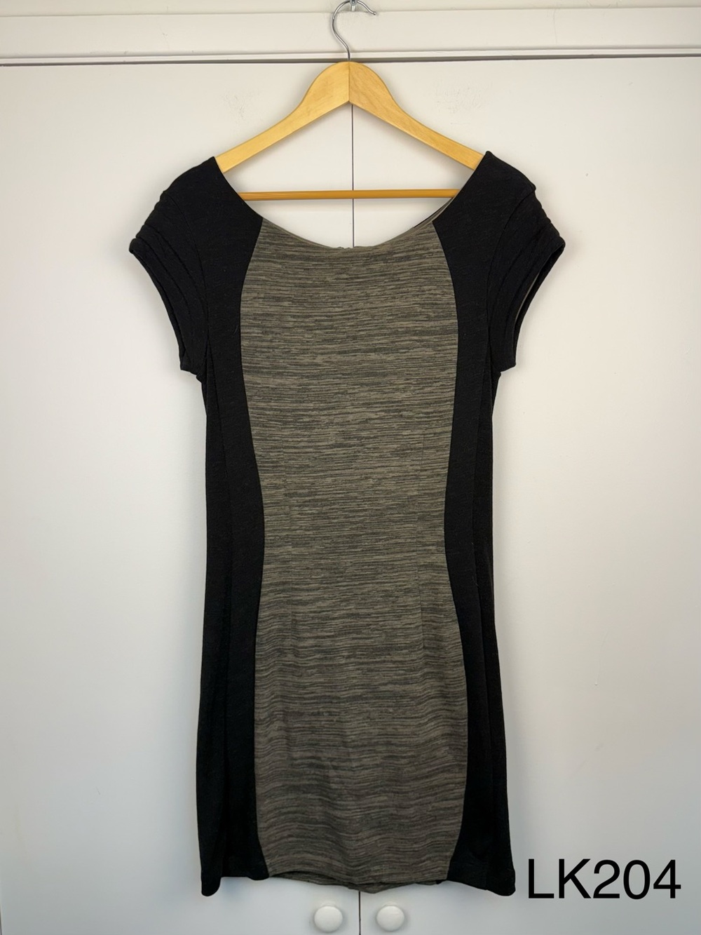 rag & bone Colorblock Knit Mini Sheath Dress Gray Black Size M